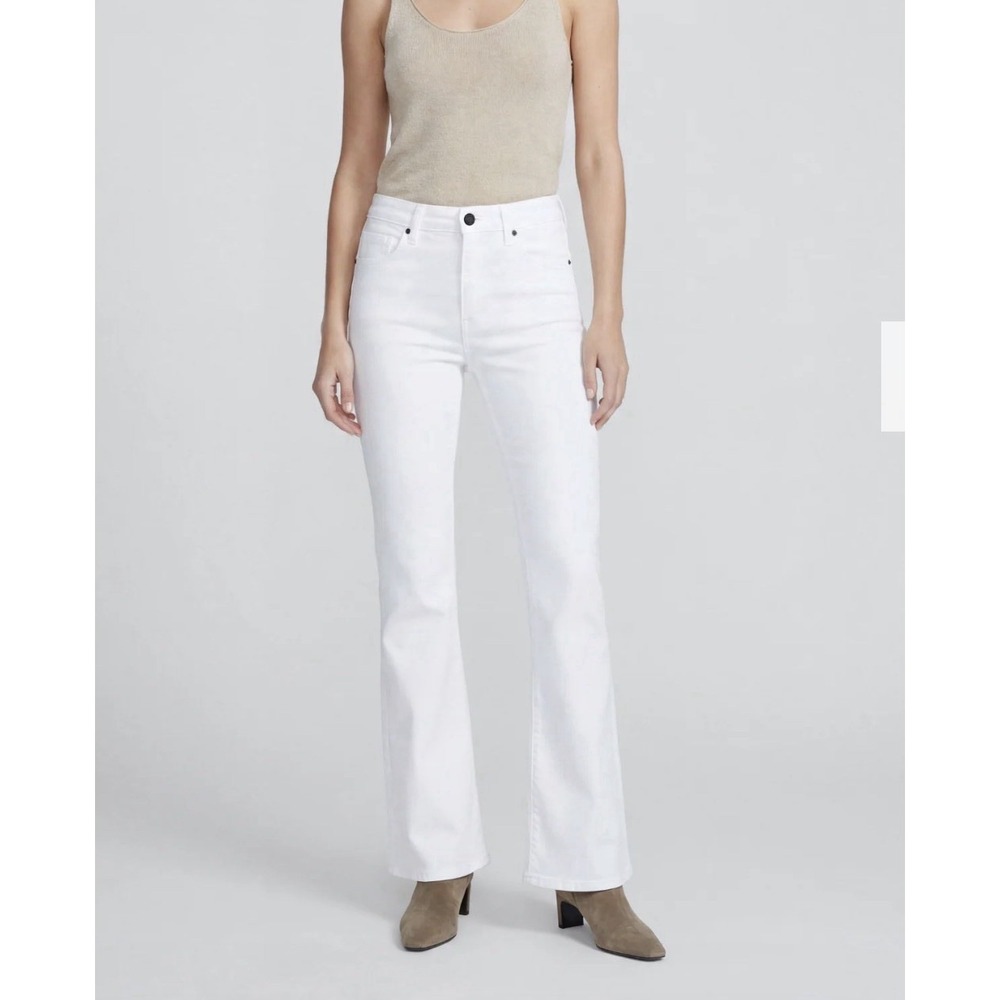 PARKER SMITH Bombshell Bright White Stretch Flare Jeans Women's USA Size 30